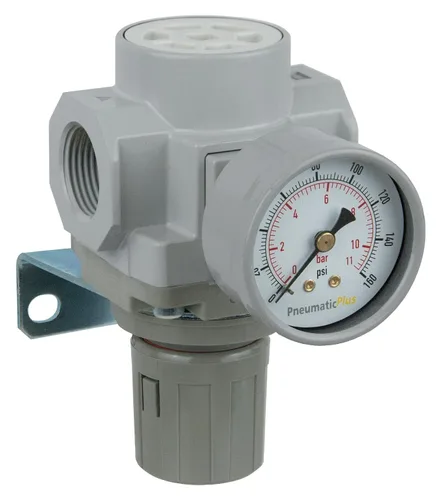 Miniatura 11 de PneumaticPlus SAR600-N10BG Regulador de presión de aire comprimido 1" NPT - Soporte, manómetro.