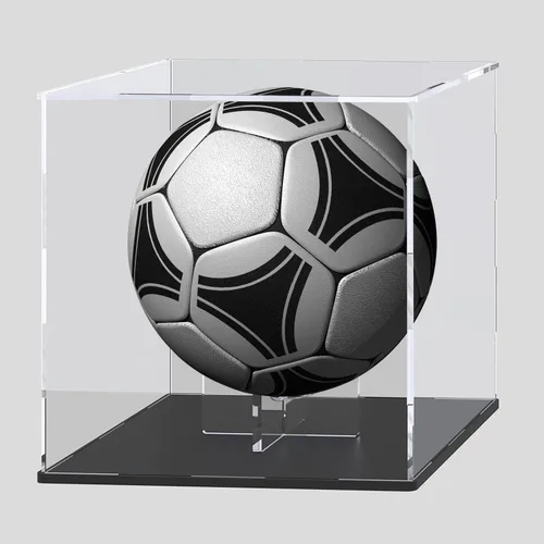 Vitrina para Fútbol Americano con Soporte Elevador, Caja Acrílica para Fútbol Americano de Tamaño Completo, Balonmano, Dodgeball, Almacenamiento de