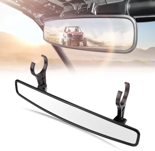 Miniatura 9 de KEMIMOTO Espejo retrovisor UTV, espejo retrovisor convexo central de 15" para UTV de carreras con abrazaderas de 3/4 1.75" o 2" Compatible