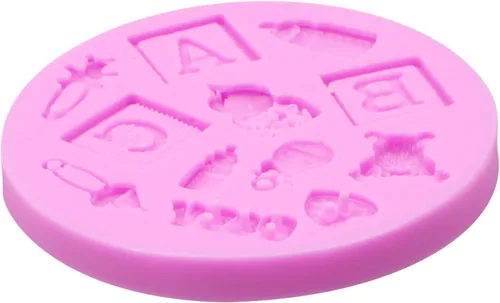 Miniatura 6 de Moldes de silicona para baby shower, pies de bebé, botella de mano, botón de ropa, fondant para decoración de pasteles, decoración de cupcakes