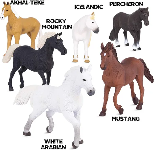 Miniatura 3 de Terra by Battat – 6 piezas de juguetes de caballo de 6 pulgadas – Figuras realistas de mustang – Figuras de animales de plástico – Regalo
