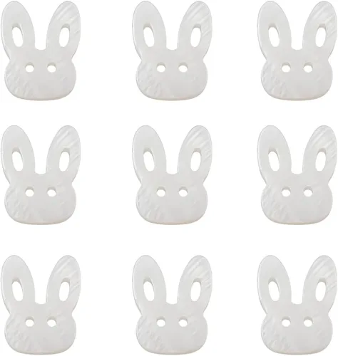 Miniatura 17 de LiQunSweet 10 cuentas de gato de concha natural, cuentas sueltas de cabeza de animal para collares, pulseras, aretes, fabricación de joyas, 0.394 x