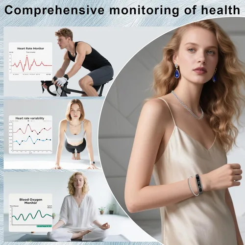Miniatura 4 de Reloj inteligente para mujeres y hombres, pulsera inteligente ultraligera con monitor de frecuencia cardíaca/oxígeno en sangre/sueño/podómetro