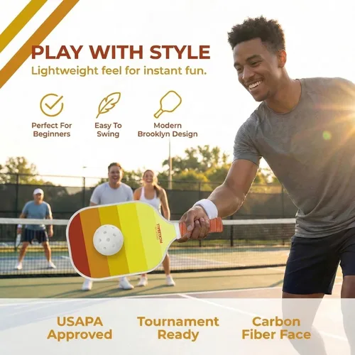 Miniatura 2 de Brooklyn Pickleball Co. – Carbon Fiber Pickleball Paddles – USAPA Approved, Honeycomb Core, Cushioned Grip, Lightweight Design – Single Paddles &