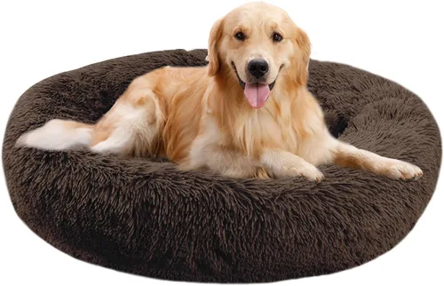 Miniatura 31 de Nisrada Cama para perros pequeños, medianos y grandes, 20 pulgadas, relajante, lavable, redonda, acogedora, suave, cama para mascotas para cachorros