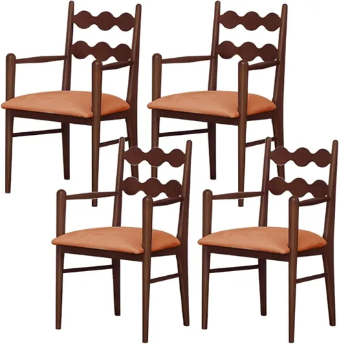 Miniatura 18 de Sillas de comedor tapizadas, silla de cocina con respaldo, silla de sala de estar con brazos versátil asiento de comedor de granja, sillas