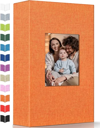Miniatura 35 de Álbum de fotos Artfeel 4x6 con 300 bolsillos, álbumes de fotos deslizables, libro de memorias con cubierta de lino y ventana frontal, libro de fotos