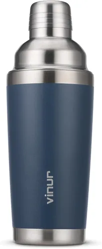 Miniatura 11 de VINUR Coctelera aislada, coctelera de Martini aislada al vacío de acero inoxidable de 20 onzas con colador integrado y tapa jigger para camarero