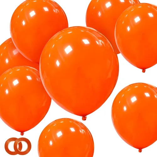Globos Naranjas Paquete de 100 de 12 pulgadas Globos de Látex Engrosados de Halloween Naranjas Globos Redondos de Helio para Halloween Cumpleaños