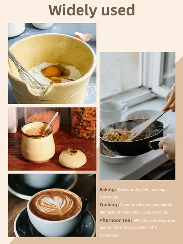 Miniatura 6 de Azucarero de 12 oz con tapa y cuchara, tarro de azúcar de cerámica simple, contenedor de azúcar, dispensador de azúcar, accesorios de barra de café