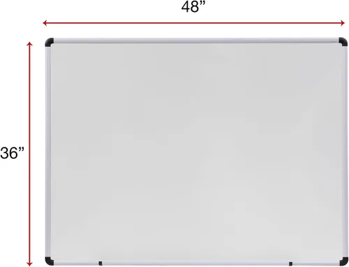 Miniatura 3 de Universal Pizarra de borrado en seco, melamina, 48 x 36 pulgadas, blanco, marco de aluminio/plástico negro/gris (43724)