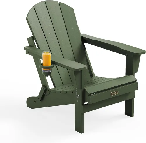 Miniatura 22 de SERWALL - Silla plegable Adirondack para patio, jardín, exterior, resistente a la intemperie, sillas para hoguera, color naranja