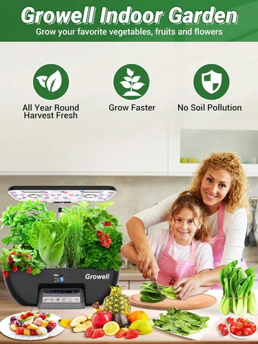 Miniatura 8 de Kit de Sistema de Cultivo Hidropónico Growell, Jardín de Hierbas de 17 Cápsulas con 102 Luces de Cultivo de 28W de Espectro Completo y 2