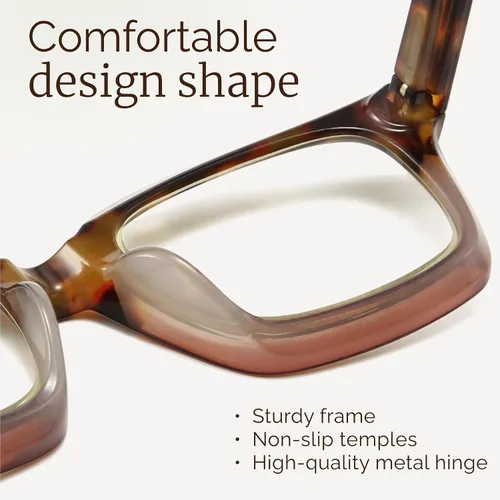 Miniatura 5 de miyya Gafas de lectura elegantes para mujeres, Gafas de lectura, Lectores de luz azul de gran tamaño, Gafas de moda, Paquete de 4