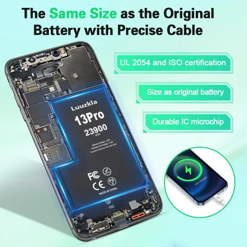 Miniatura 4 de Nueva batería de 23900 mAh compatible con iPhone 11, batería de repuesto de gran capacidad compatible con iPhone 11, con kits de herramientas