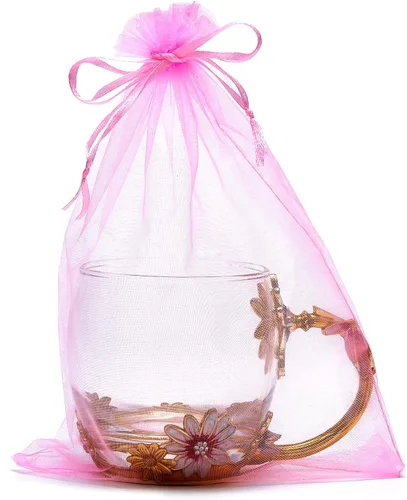 Miniatura 12 de 50 bolsas de organza de 6 x 9 pulgadas, bolsa de regalo de fiesta de boda con cordón