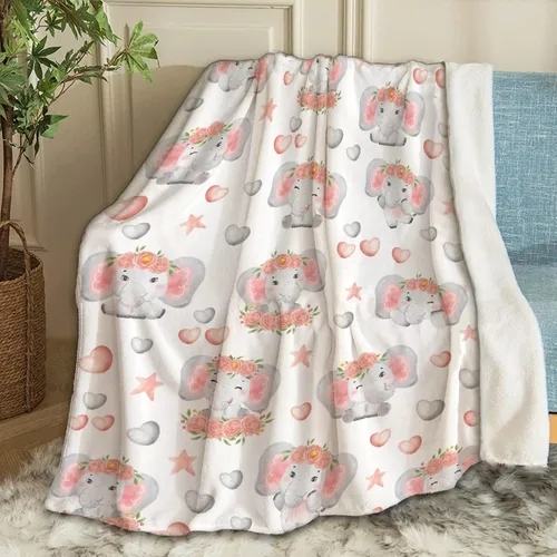 Miniatura 51 de Manta de bebé personalizada con nombre, manta personalizada con nombre de elefante, regalos para recién nacidos, mantas súper suaves para cama