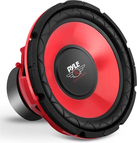 Miniatura 8 de Pyle Subwoofer de audio para automóvil de 10 pulgadas, potencia máxima de 600 W, woofer de bobina de voz única de 4 ohmios, cono galvanizado rojo