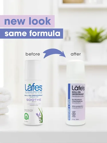 Miniatura 2 de Lafe's Soothe - Lavanda y aloe - Desodorante natural roll-on para mujeres y hombres Vegano, libre de crueldad, sin gluten, sin aluminio, sin