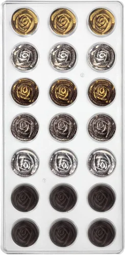 Miniatura 14 de Funshowcase Rosa, corazón, cúpula, diamante, forma ovalada molde de chocolate de plástico 6 piezas Set tamaño de mordida