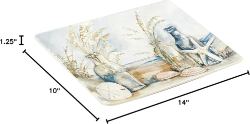 Miniatura 7 de Certified International Coastal Landscape - Bandeja rectangular de 14 x 10 pulgadas, multicolor, grande