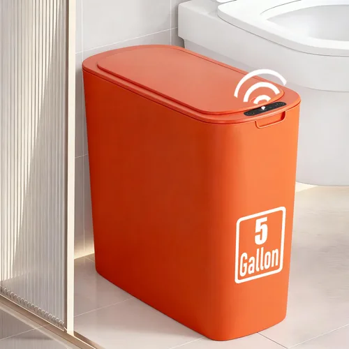 Miniatura 8 de TIPGO Cubo de basura de 5 galones con sensor de movimiento para baño con tapa, cubo de basura automático sin contacto, cesta de basura inteligente