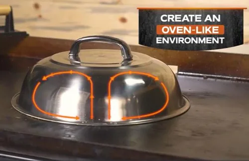 Miniatura 4 de ZBXFCSH Accesorios para plancha de 12 pulgadas redondas de acero inoxidable - Cúpula para derretir queso y tapa para cocinar al vapor, mejores tapas