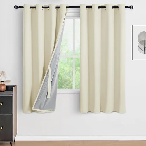 Miniatura 57 de DWCN Cortinas 100% opacas de 84 pulgadas de largo para dormitorio con forro negro, paneles de cortina de ventana de doble capa con aislamiento Azul