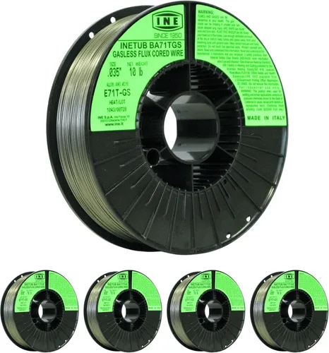 Miniatura 19 de Carrete de alambre de alma fundente sin gas BA71TGS de Inetub, de 0.030 pulgadas, 2 libras, para soldar acero al carbono