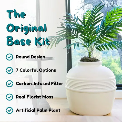 Miniatura 4 de Good Pet Stuff Caja de arena oculta para gatos con planta artificial, maceta redonda decorativa, filtro de carbón con ventilación para control
