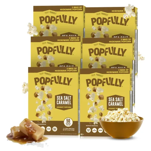 Miniatura 18 de POPFULLY Palomitas 94% libres de grasa totalmente explotadas, bolsas para compartir, sabor a mantequilla ligera, gran explosión, bolsas