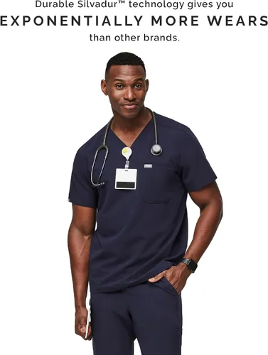 Miniatura 4 de Camiseta quirúrgica Figs Leon, de dos bolsillos, a medida, súper suave, antiarrugas, para hombre