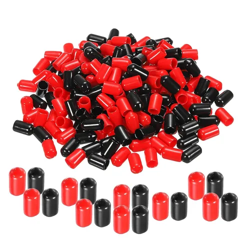 Miniatura 8 de MECCANIXITY 50 unids tapas de goma Surtido de 0.079 in PVC vinilo tornillo rosca protector para tornillo tornillo negro rojo