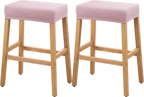 Miniatura 58 de YISUN Fundas de taburete rectangulares, paquete de 2 fundas elásticas impermeables para asiento de silla de montar, taburetes de bar, sillas de bar