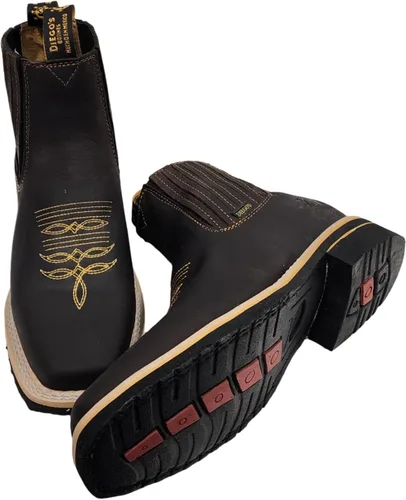 Miniatura 3 de Dona Michi Botas de Tobillo Cortas de Cuero Genuino para Hombre con Punta Cuadrada Hechas a Mano