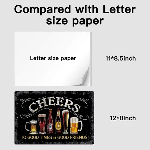 Miniatura 6 de Putuo Decor Letrero de estaño de metal Cheers, letreros de barra para bar en casa, pub, cueva de hombre, decoración de pared para buenos momentos ¡8