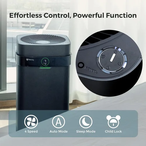 Miniatura 7 de Airdog Purificador de aire X5+ para habitaciones grandes de hasta 1614 pies cuadrados, control de aplicación inteligente, monitor de calidad
