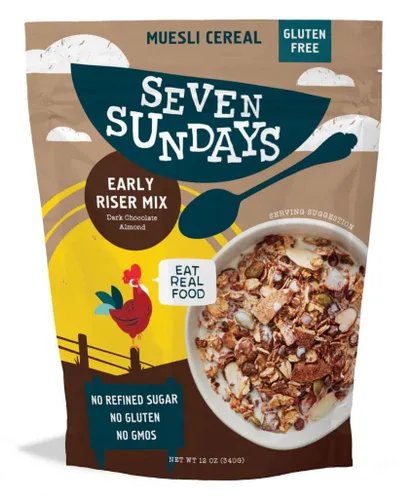 Miniatura 7 de Seven Sundays Farmers Market - Cereal orgánico Muesli de grosella y almendra, bolsa de 12 onzas, certificado sin gluten, sin OMG, sin azúcar