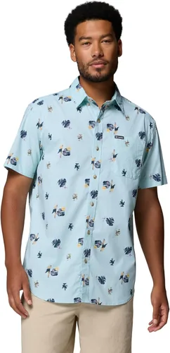 Miniatura 22 de Columbia - Camisa de manga corta para hombre Rapid Rivers con estampado, con cómodo elástico Colegial Navy Outback