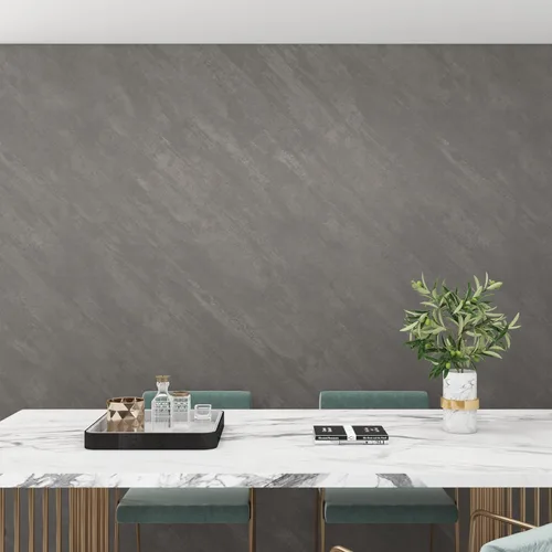 Miniatura 7 de 3yecao Papel tapiz de hormigón gris de gran tamaño de 16"×591" pulgadas, despegar y pegar, papel de contacto de hormigón gris grueso impermeable 3D