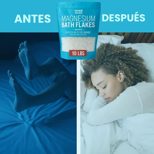 Miniatura 4 de Copos de magnesio para el baño - Cloruro de magnesio en copos - Sales del Mar Muerto para remojo, 10 LBS