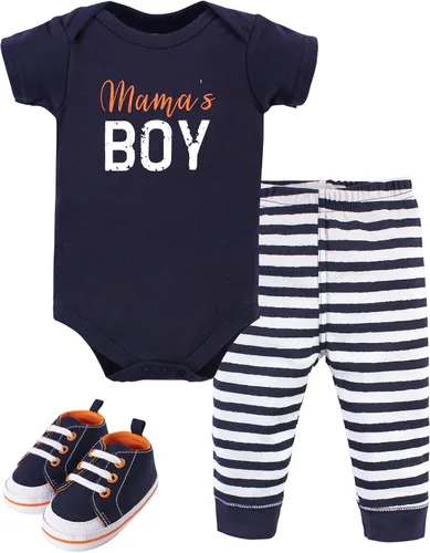 Little Treasure - Conjunto de mameluco, pañalero y pantalón unisex de algodón para bebé