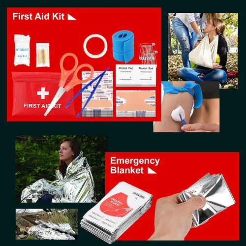 Miniatura 7 de Regalos para hombres, mujeres, papás, kits de supervivencia navideños PIXATO, equipo de supervivencia y equipamiento 116 en 1, kit de emergencia