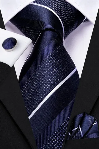 Miniatura 80 de Dubulle Corbata tejida de cachemira para hombre y gemelos de pañuelo para hombre, conjunto de gemelos para boda formal y negocios