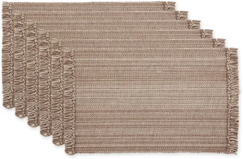 Miniatura 41 de DII - Colección de mesa jaspeado, juego de manteles individuales, 3x19 pulgadas, albaricoque, 6 piezas