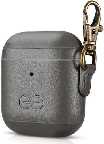Miniatura 82 de Dreem Om - Funda para estuche con clip para llavero compatible con AirPods 1 y 2, funda de cuero vegano para Airpods para hombres y mujeres, Negro
