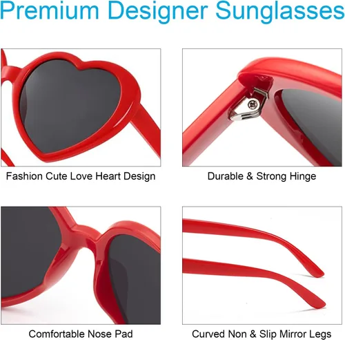 Miniatura 4 de Gafas de sol polarizadas en forma de corazón para niñas y niños, a la moda, encantadoras y bonitas gafas