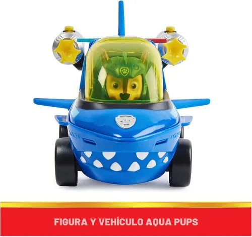 Miniatura 4 de PAW Patrol Aqua Pups, Chase - Vehículo transformador de tiburón con figura de acción coleccionable, juguetes para niños a partir de 3 años