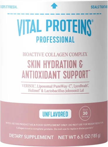 Vital Proteins Hidratación profesional de colágeno bioactivo complejo de la piel y apoyo antioxidante, 6.5 onzas
