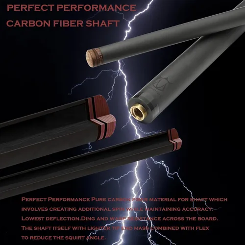 Miniatura 2 de CROWN ME Carbon Fiber Pool Cue Stick 12.8mm Tip Billiard Carbon Fiber cue, 58" Pool Table Sticks, Weight Adjustable Design -18OZ,18.4OZ,19OZ,20OZ